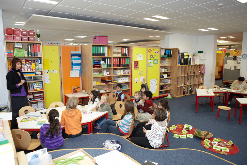 Lehrerin und Klasse im Sachunterricht