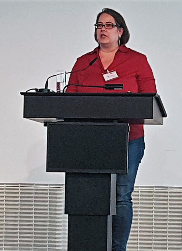 Karin Lossen auf dem Podium