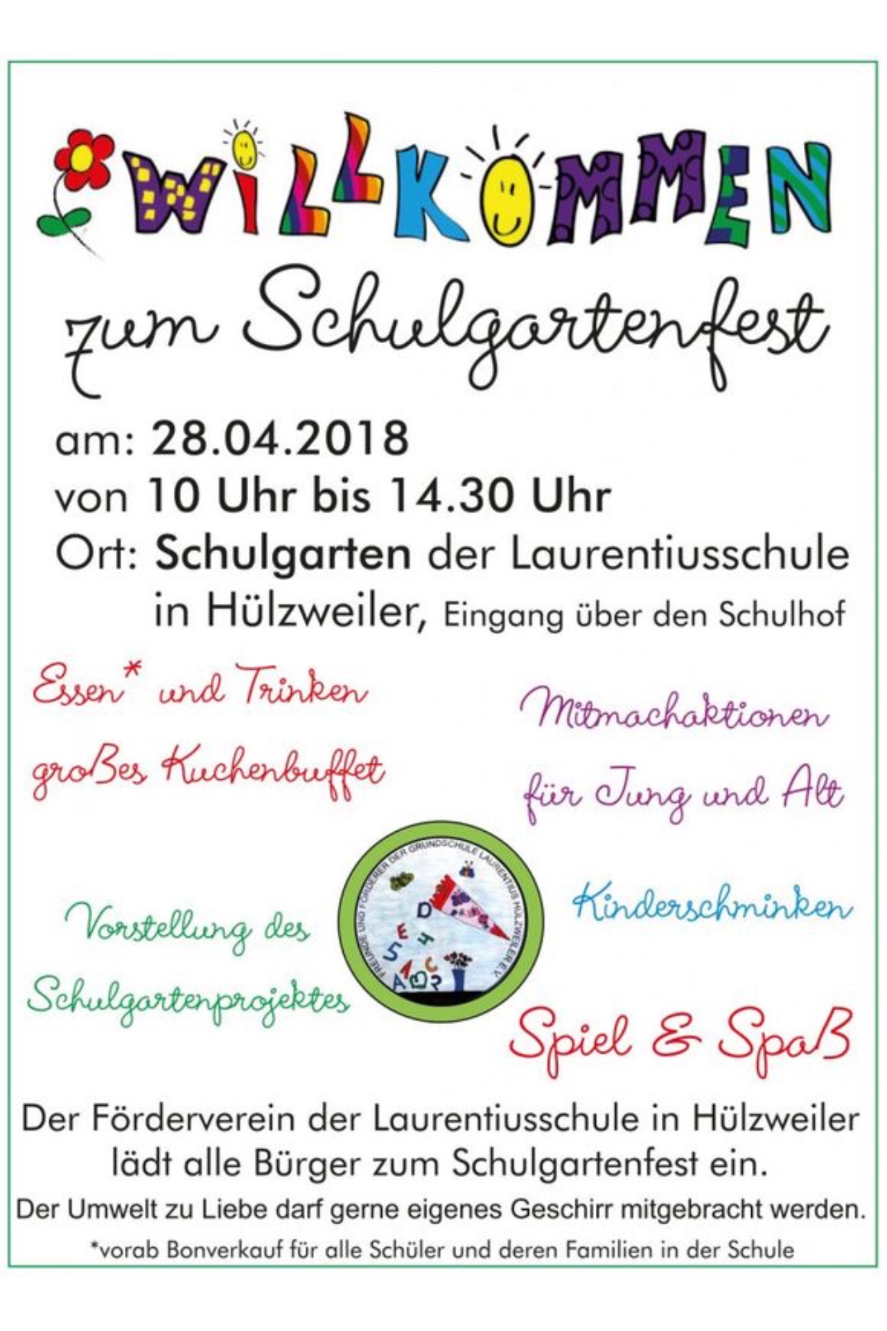 Einladung Schulgartenfest