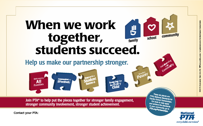 PTA National Standards for Family-School Partnerships. Plakat