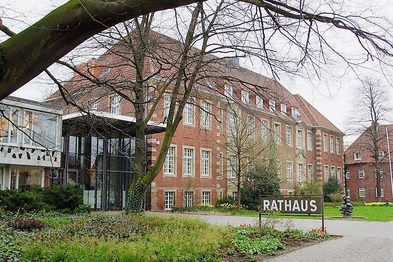 Frontansicht des Rathauses der Stadt Borken