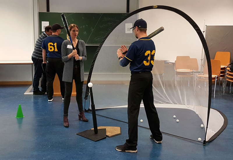 Die HSG Universität Rostock wirbt für Baseball-AGs