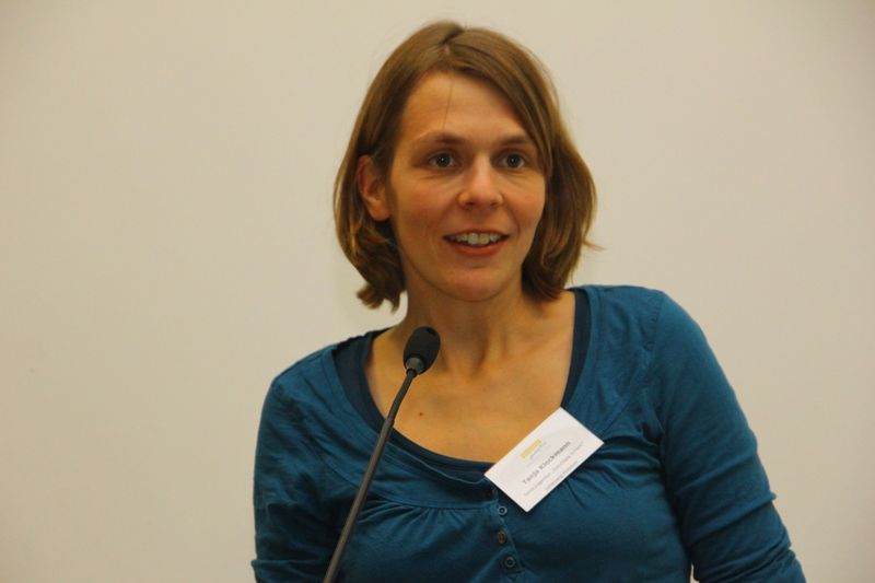 Tanja Klockmann während eines Vortrags